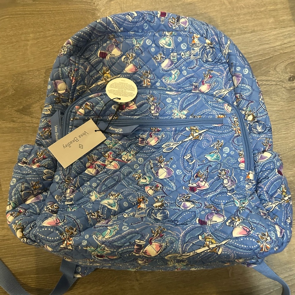 Vera Bradley campus backpackCinderella Blue Quilted Backpack- NWT